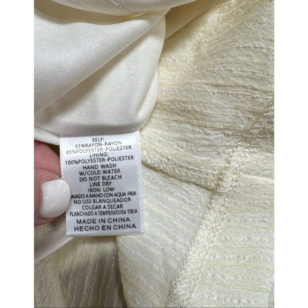 Listicle Women’s Cream Stripe Ruffle Puff Sleeve Dress Sz Lg NEW - Picture 11 of 11